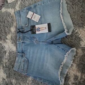 mid rise jean shorts